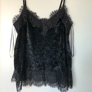 Black Velvet and Lace Top